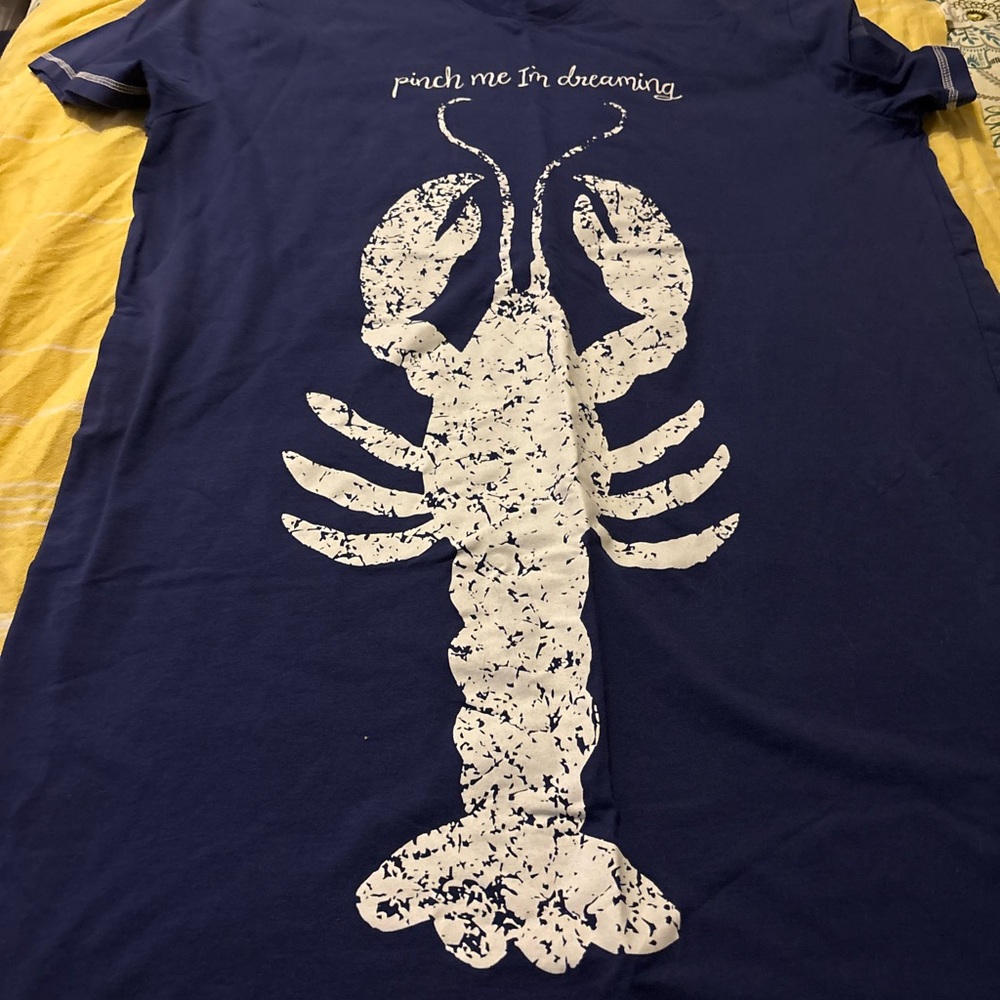 Navy Lobster Print Sleep Shirt